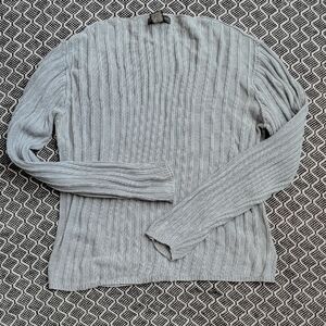 Light Blue Ribbed Knit Sweater
